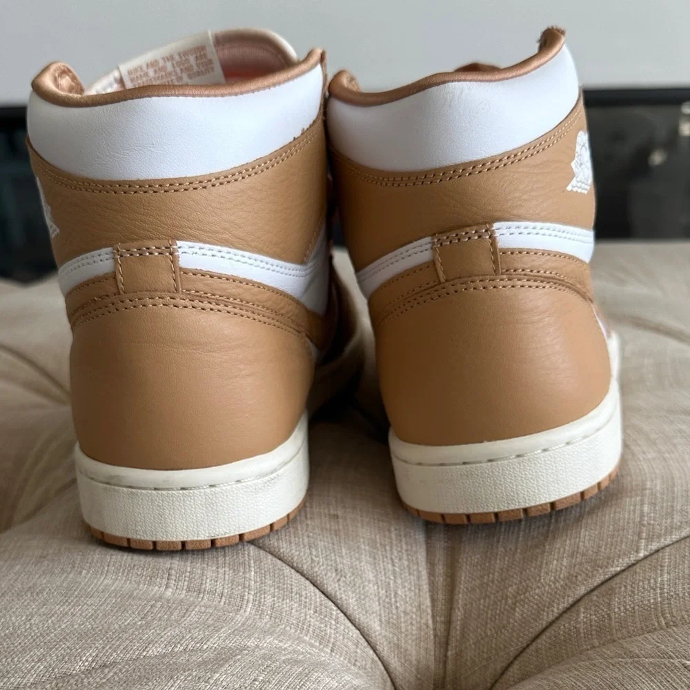 Nike Women's Tan and White High-Top Sneakers
